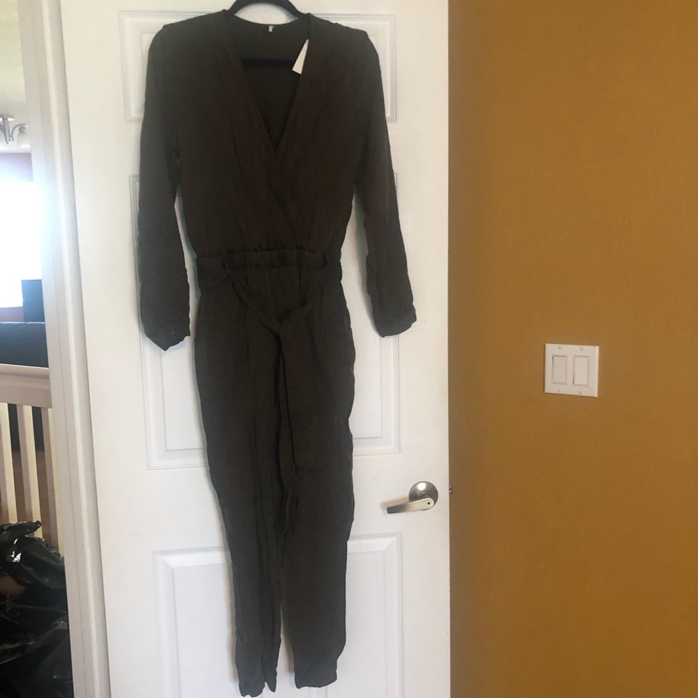 Young Fabulous & Broke Olive Wrap Long-Sleeve Jumpsuit   New with tags.